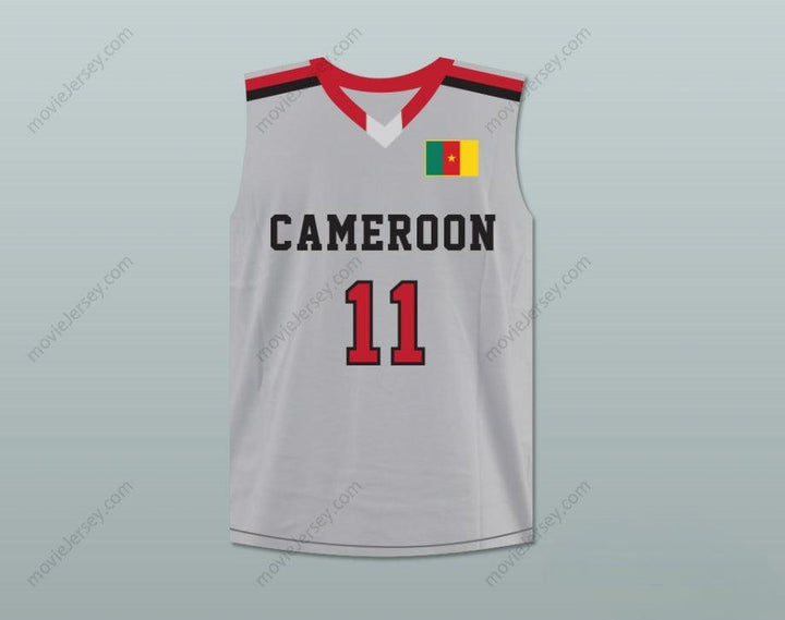 CUSTOM ANY Name Number JOEL EMBIID 11 CAMEROON GRAY BASKETBALL JERSEY Top Stitched S-6XL