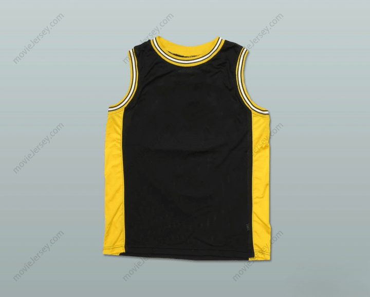 CUSTOM ANY Name Number PLAIN BASKETBALL JERSEY BLACK-YELLOW-WHITE Top Stitched S-6XL