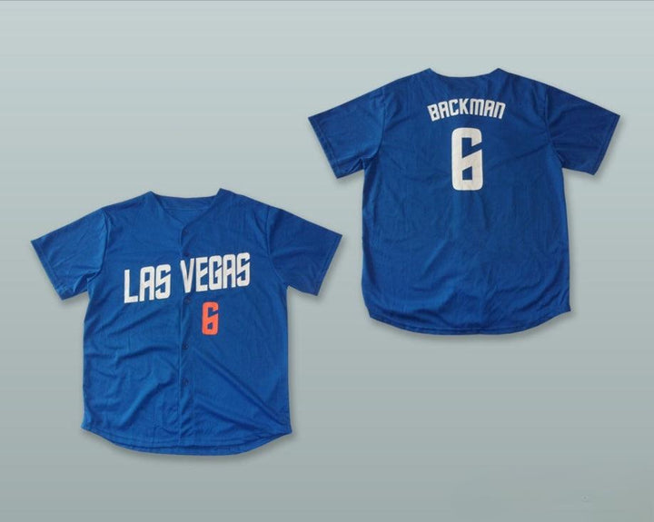 Custom Any Name Number WALLY BACKMAN 6   51S BLUE BASEBALL JERSEY Top Stitched S-6XL