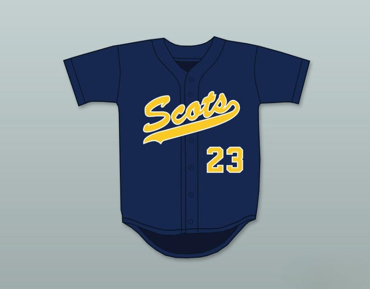 Custom Any Name Number CLAYTON KERSHAW 23 HIGHLAND PARK HIGH SCHOOL SCOTS NAVY BLUE BASEBALL JERSEY 2 Top Stitched S-6XL