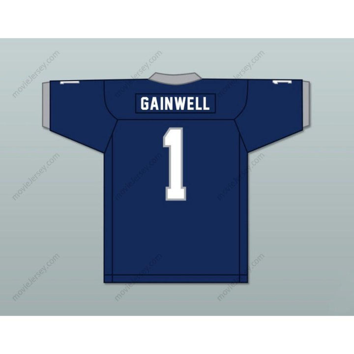 CUSTOM ANY Name NAVY BLUE KENNETH GAINWELL 1 YAZOO COUNTY HIGH SCHOOL PANTHERS FOOTBALL JERSEY Top Stitched S-6XL