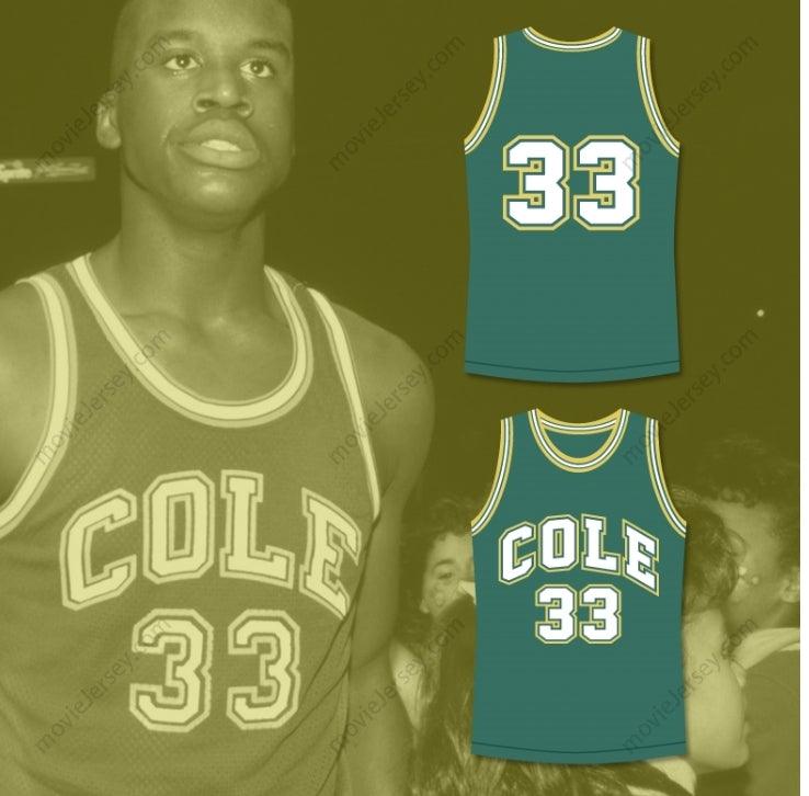 CUSTOM ANY Name Number SHAQUILLE O'NEAL 33 ROBERT G. COLE HIGH SCHOOL BASKETBALL JERSEY STITCH SEWN Top Stitched S-6XL