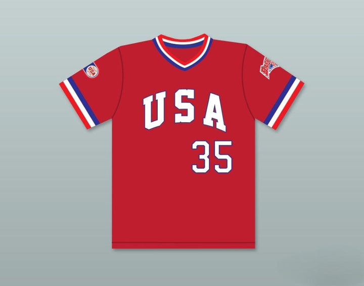 Custom Any Name Number SHANE MACK 35 1984 USA TEAM RED BASEBALL JERSEY Top Stitched S-6XL