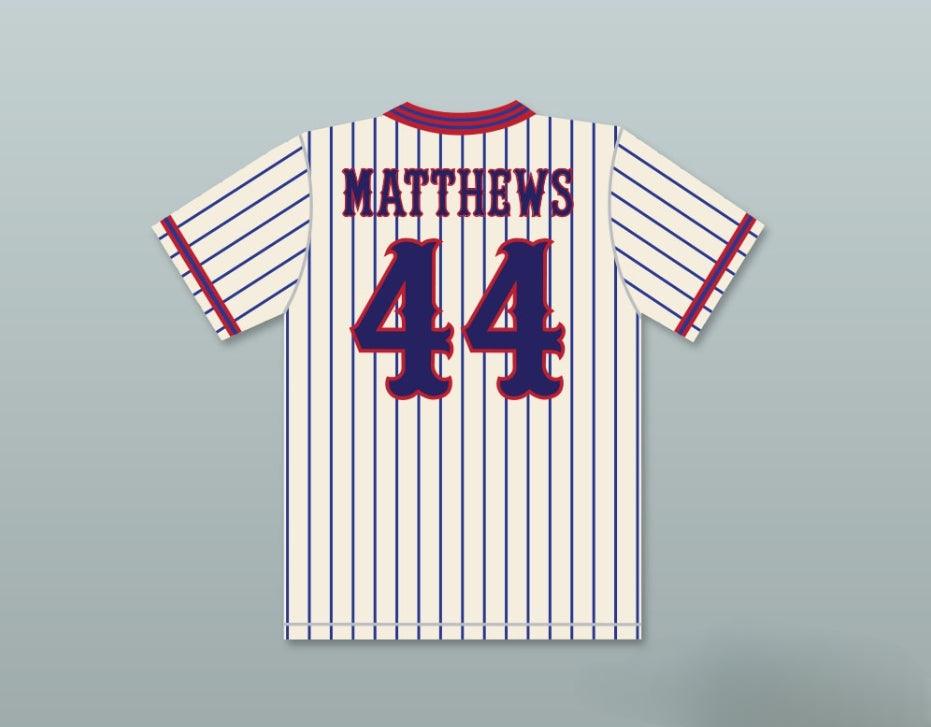 Custom Any Name Number GUS MATTHEWS 44 BENCHWARMERS PINSTRIPED BASEBALL JERSEY Top Stitched S-6XL