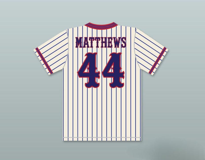 Custom Any Name Number GUS MATTHEWS 44 BENCHWARMERS PINSTRIPED BASEBALL JERSEY Top Stitched S-6XL