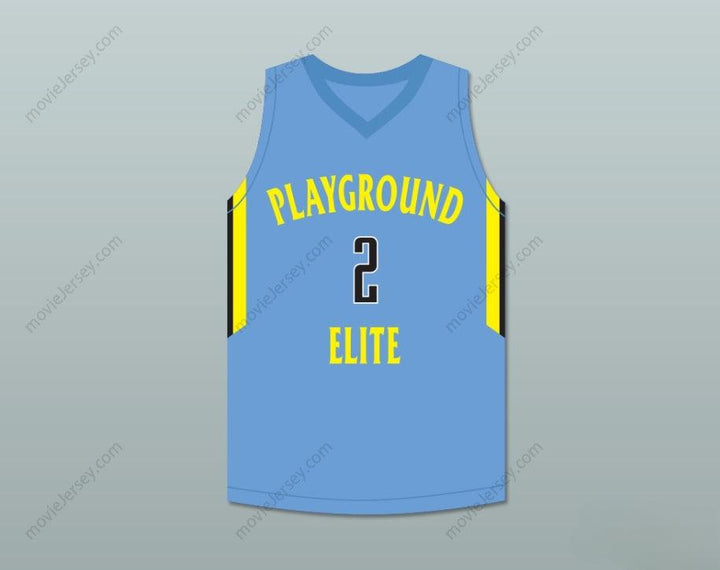 CUSTOM ANY Name Number PLAYER 2 PLAYGROUND ELITE  LIGHT BLUE BASKETBALL JERSEY Top Stitched S-6XL
