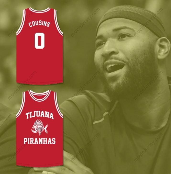 CUSTOM ANY Name Number DEMARCUS COUSINS 0 TIJUANA PIRANHAS RED BASKETBALL JERSEY MEXICAN EXPANSION TEAM Top Stitched S-6XL