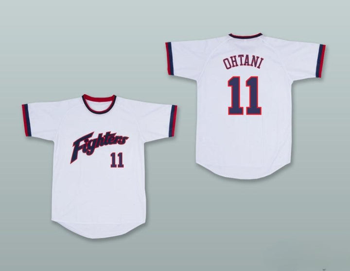 Custom Any Name Number SHOHEI OHTANI 11 HOKKAIDO NIPPON-HAM FIGHTERS WHITE PULLOVER BASEBALL JERSEY Top Stitched S-6XL