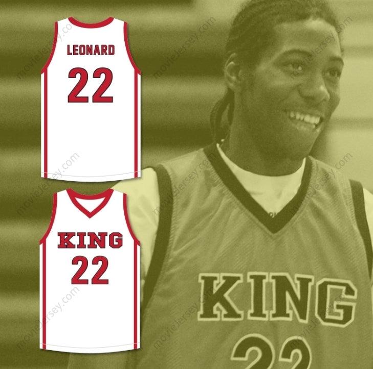 CUSTOM ANY Name Number KAWHI LEONARD 22 MARTIN LUTHER KING HIGH SCHOOL  WHITE BASKETBALL JERSEY 2 Top Stitched S-6XL