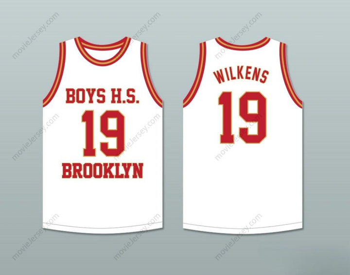 CUSTOM ANY Name Number LENNY WILKENS 19 BOYS HIGH SCHOOL BROOKLYN WHITE BASKETBALL JERSEY Top Stitched S-6XL
