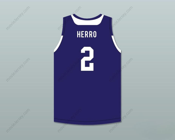 CUSTOM ANY Name Number TYLER HERRO 2  NAVY BLUE BASKETBALL JERSEY Top Stitched S-6XL
