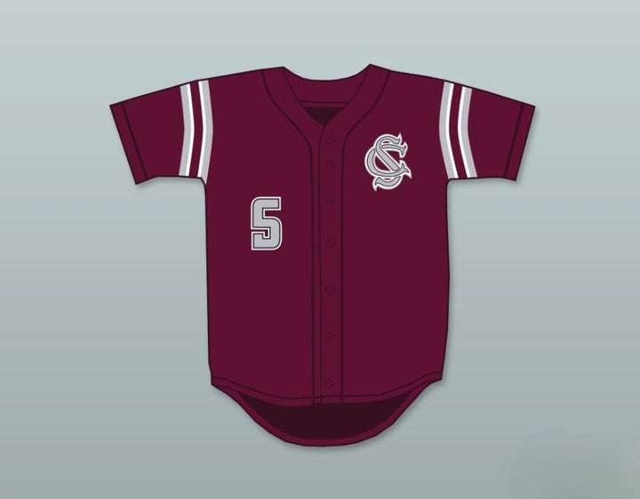 Custom Any Name Number MADISON BUMGARNER 5   HIGH SCHOOL SPARTANS MAROON BASEBALL JERSEY 2 Top Stitched S-6XL