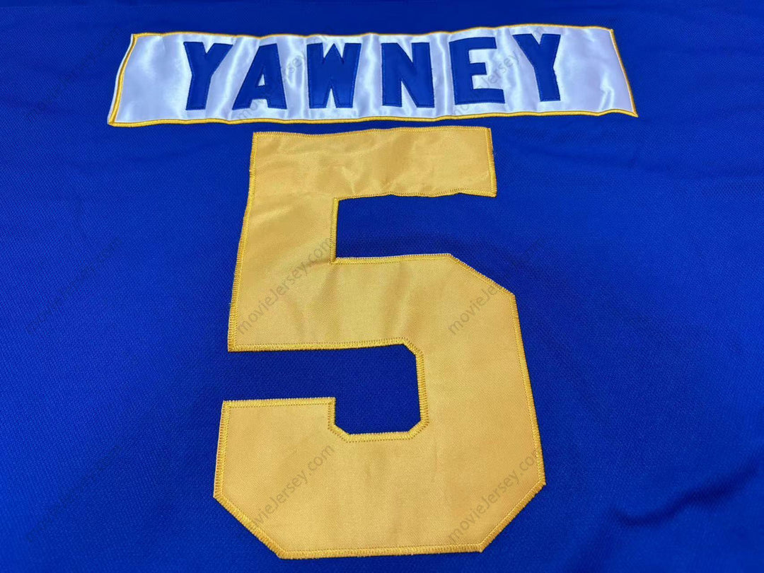 Custom Any Name Number TRENT YAWNEY 5 SASKATOON BLADES BLUE HOCKEY JERSEY Top Stitched S-6XL