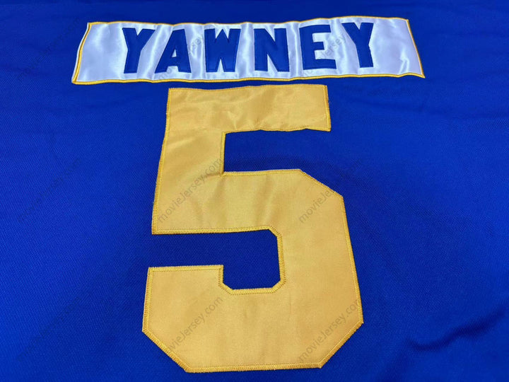 Custom Any Name Number TRENT YAWNEY 5 SASKATOON BLADES BLUE HOCKEY JERSEY Top Stitched S-6XL