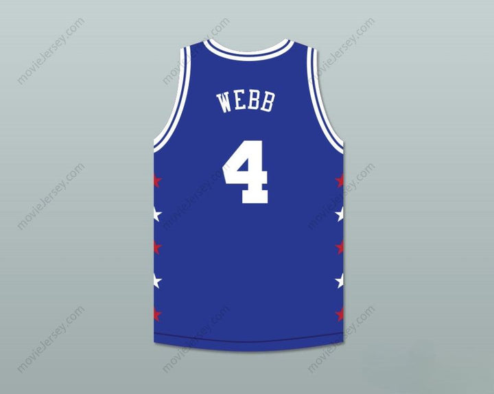 CUSTOM ANY Name Number SPUD WEBB 4 MAGIC JOHNSON ALL STAR GAME BLUE BASKETBALL JERSEY 1989 MIDSUMMER NIGHT'S MAGIC CHARITY EVENT Top Stitched S-6XL
