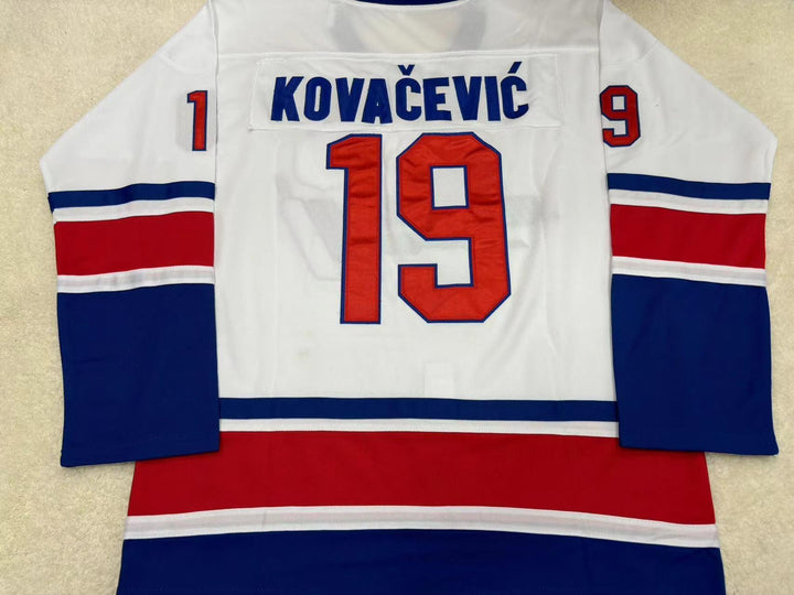 Custom Any Name Number MARKO KOVACEVIC 19 YUGOSLAVIA INTERNATIONAL HOCKEY JERSEY Top Stitched S-6XL