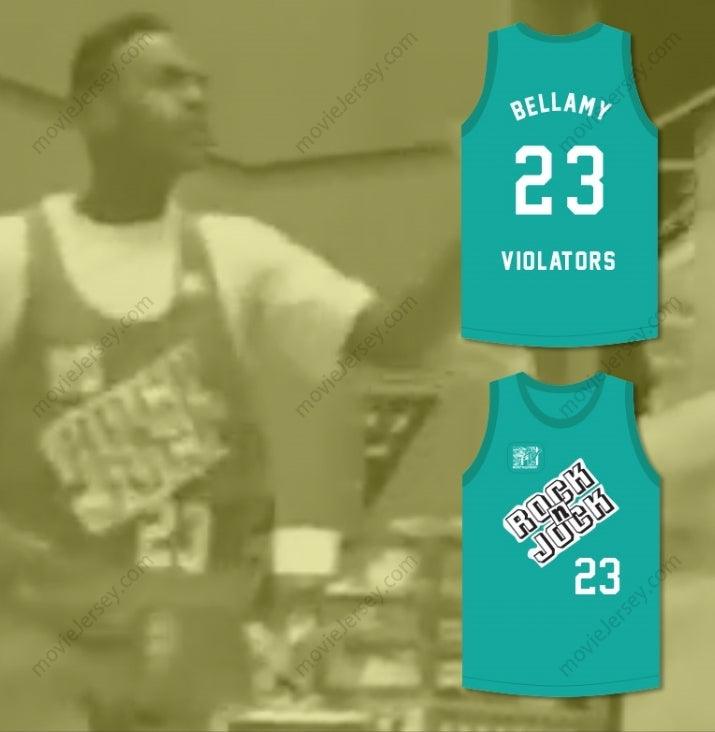 CUSTOM ANY Name Number BILL BELLAMY 23 VIOLATORS BASKETBALL JERSEY 3RD ANNUAL ROCK N' JOCK B-BALL JAM 1993 Top Stitched S-6XL