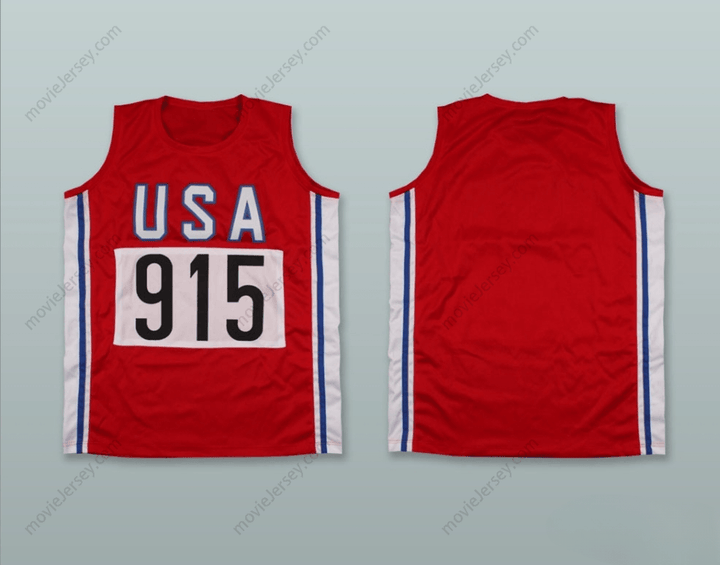 CUSTOM ANY Name Number CARL LEWIS 915 USA RED TRACK AND FIELD JERSEY Top Stitched S-6XL