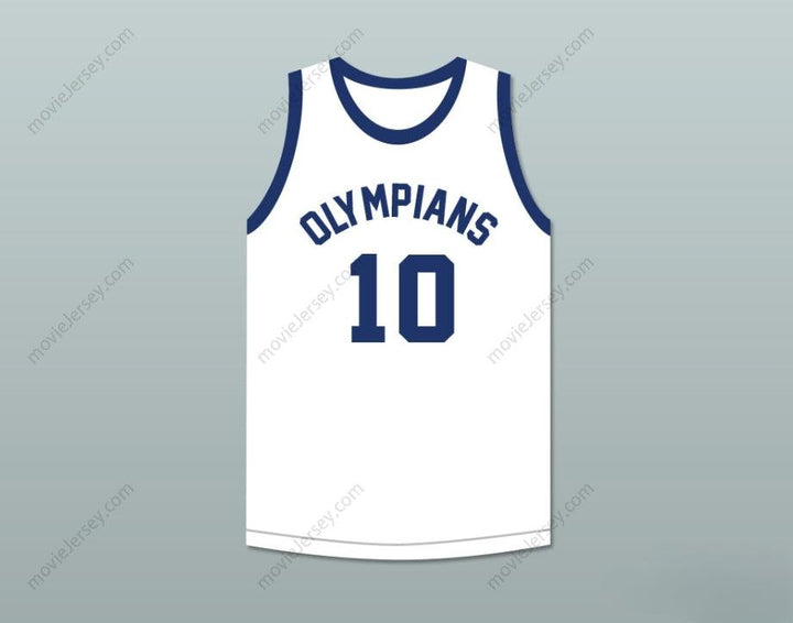 CUSTOM ANY Name Number KLEGGIE HERMSEN 10  OLYMPIANS RETRO WHITE BASKETBALL JERSEY Top Stitched S-6XL