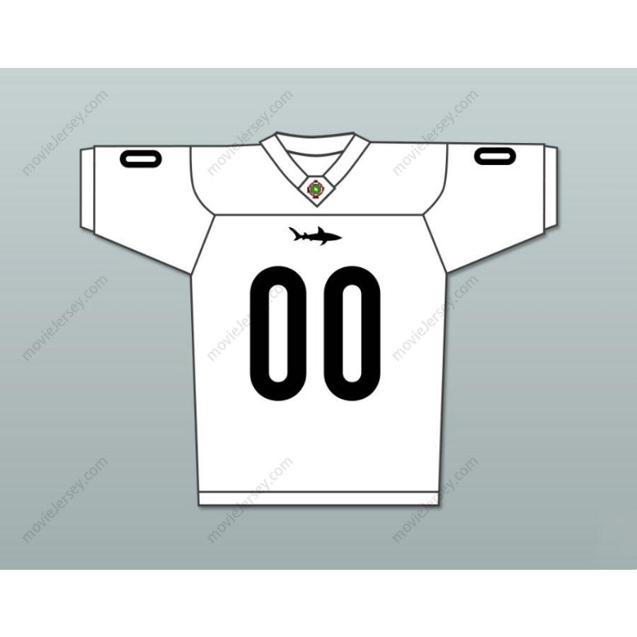 CUSTOM ANY Name Number SHARKS MASCOT 00 MIAMI SHARKS WHITE TRIM Football Jersey Top Stitched S-6XL