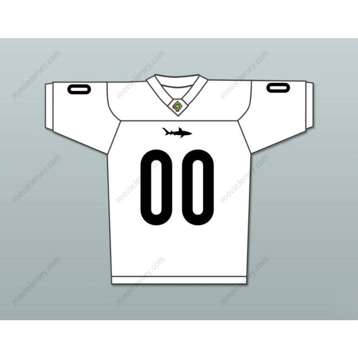 CUSTOM ANY Name Number SHARKS MASCOT 00 MIAMI SHARKS WHITE TRIM Football Jersey Top Stitched S-6XL