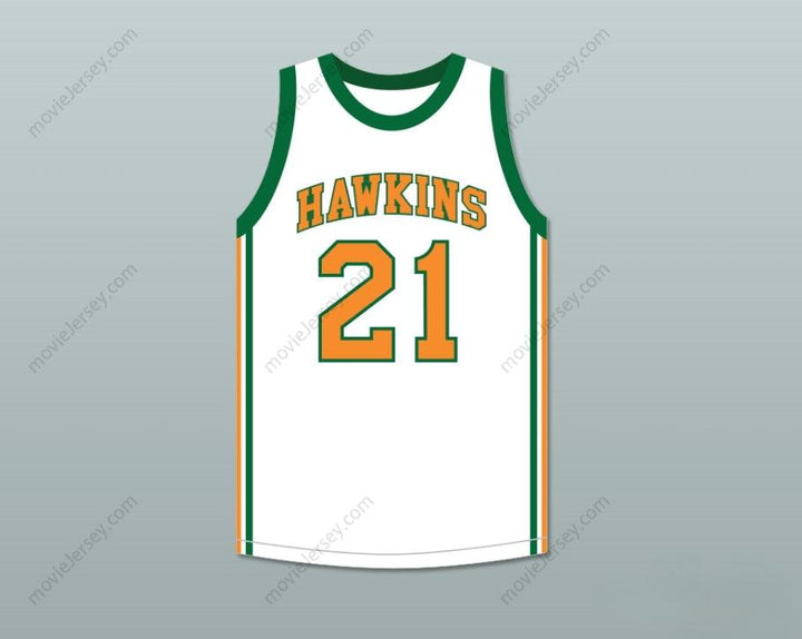 CUSTOM ANY Name Number JASON CARVER 21 HAWKINS HIGH SCHOOL TIGERS WHITE BASKETBALL JERSEY 1 Top Stitched S-6XL