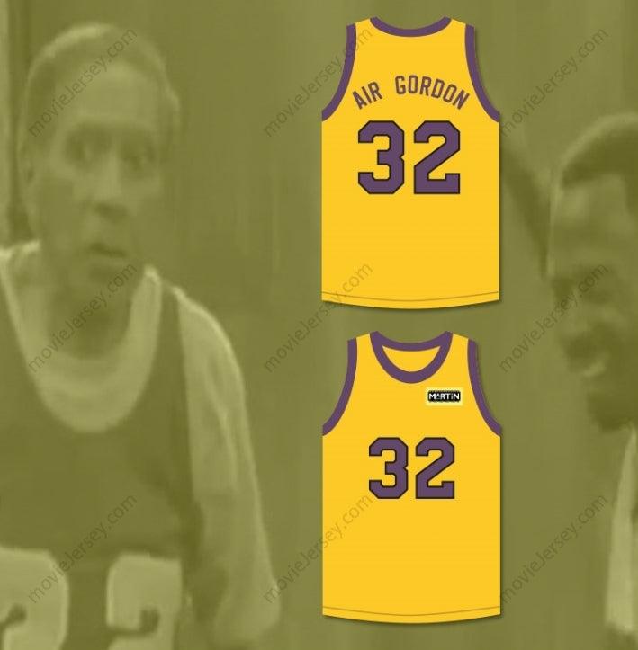 CUSTOM ANY Name Number AIR GORDON 32 YELLOW BASKETBALL JERSEY WITH MARTIN PATCH Top Stitched S-6XL