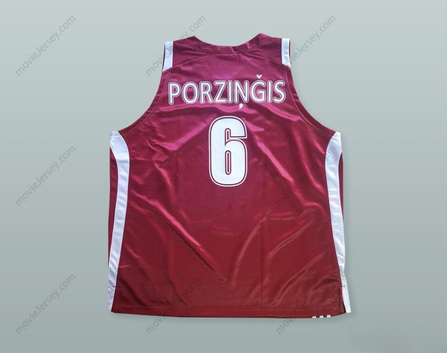 CUSTOM ANY Name Number KRISTAPS PORZINGIS 6 LATVIJA MAROON BASKETBALL JERSEY Top Stitched S-6XL