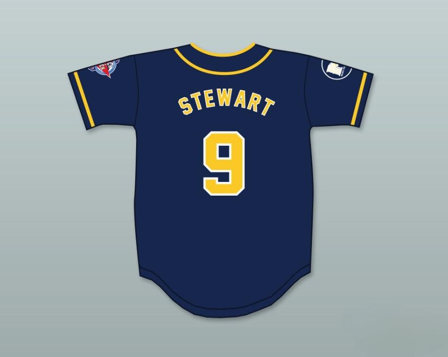 Custom Any Name Number JON STEWART 9 AWAYBOYS BASEBALL JERSEY 6TH ANNUAL ROCK N' JOCK SOFTBALL CHALLENGE 1995 Top Stitched S-6XL
