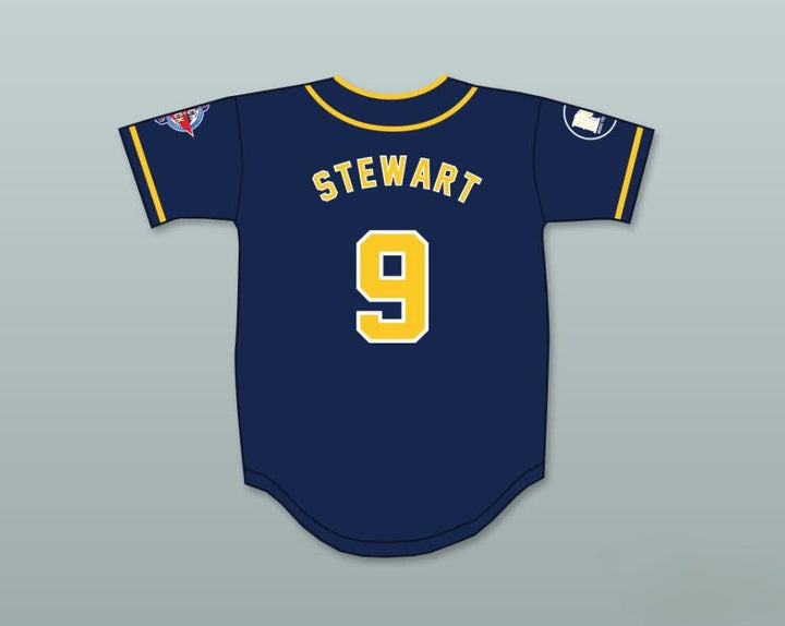 Custom Any Name Number JON STEWART 9 AWAYBOYS BASEBALL JERSEY 6TH ANNUAL ROCK N' JOCK SOFTBALL CHALLENGE 1995 Top Stitched S-6XL