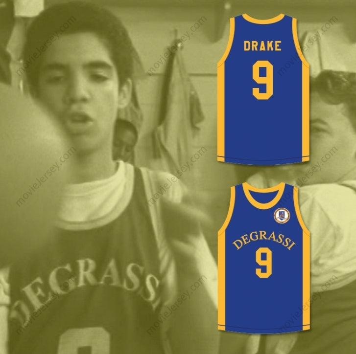 CUSTOM ANY Name Number DRAKE 9 DEGRASSI COMMUNITY SCHOOL PANTHERS HOME BASKETBALL JERSEY WITH PATCH Top Stitched S-6XL