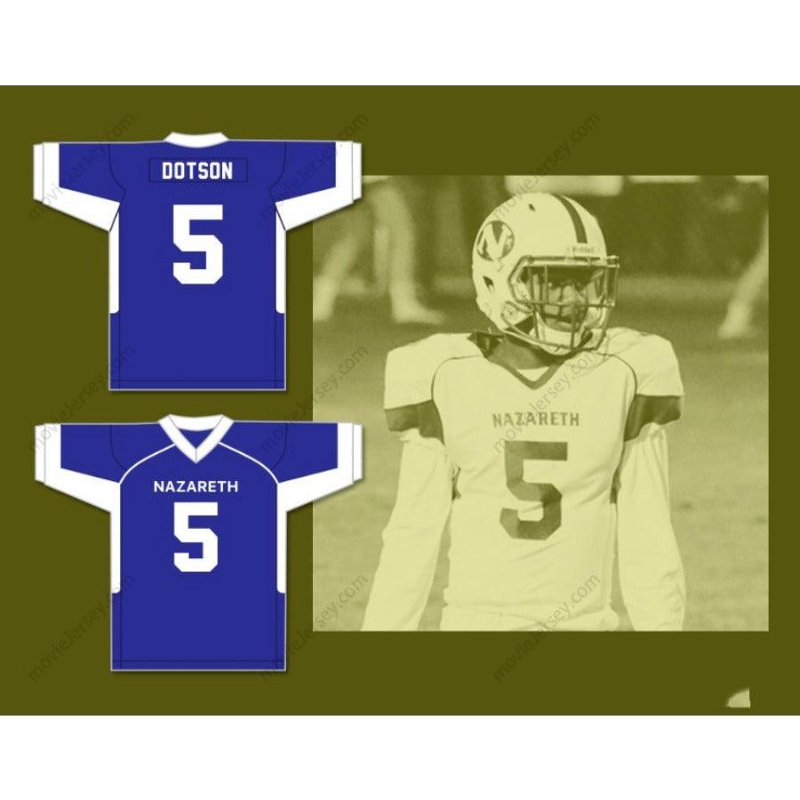 CUSTOM ANY Name Number JAHAN DOTSON 5 NAZARETH AREA HIGH SCHOOL BLUE  Football Jersey Top Stitched S-6XL