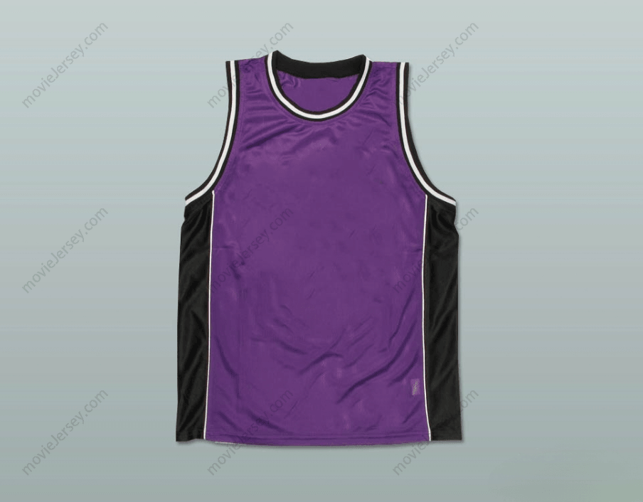 CUSTOM ANY Name Number PLAIN BASKETBALL JERSEY PURPLE-BLACK-WHITE Top Stitched S-6XL
