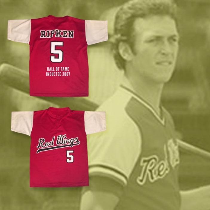 Custom Any Name Number CAL RIPKEN JR. 5  RED WINGS RED BASEBALL JERSEY HOF INDUCTEE 2007 Top Stitched S-6XL