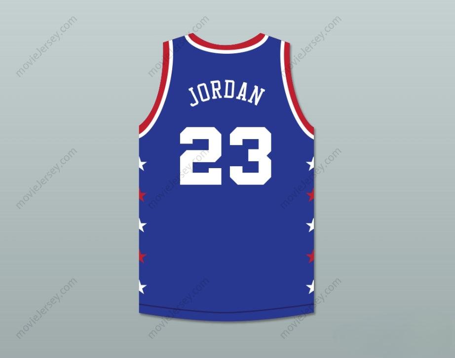CUSTOM ANY Name Number MICHAEL  23 MAGIC JOHNSON ALL STAR GAME BLUE BASKETBALL JERSEY 1988 MIDSUMMER NIGHT'S MAGIC CHARITY EVENT Top Stitched S-6XL