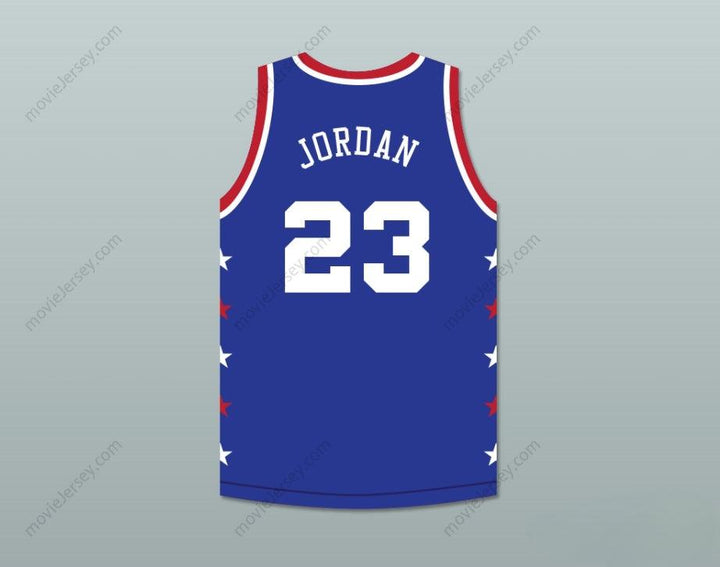 CUSTOM ANY Name Number MICHAEL  23 MAGIC JOHNSON ALL STAR GAME BLUE BASKETBALL JERSEY 1988 MIDSUMMER NIGHT'S MAGIC CHARITY EVENT Top Stitched S-6XL