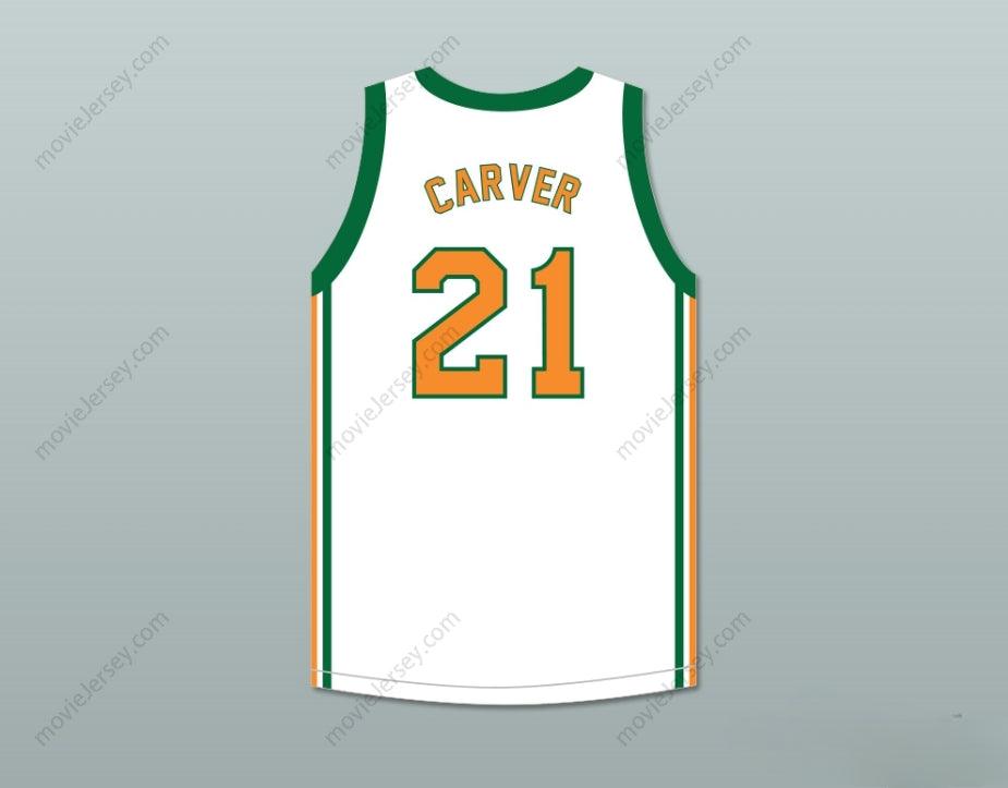 CUSTOM ANY Name Number JASON CARVER 21 HAWKINS HIGH SCHOOL TIGERS WHITE BASKETBALL JERSEY 2 Top Stitched S-6XL