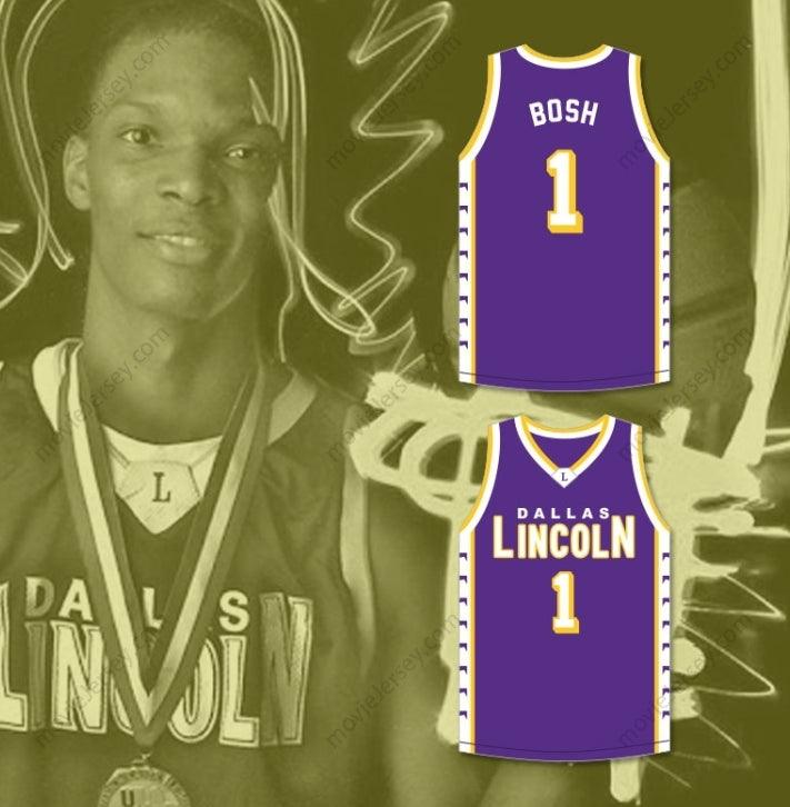 CUSTOM ANY Name Number CHRIS BOSH 1 LINCOLN HIGH SCHOOL  TIGERS PURPLE BASKETBALL JERSEY 2 Top Stitched S-6XL