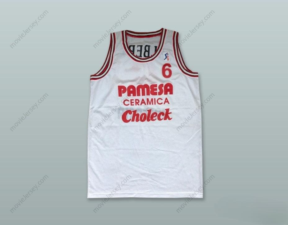 CUSTOM ANY Name Number ALBERT 6 PAMESA VALENCIA WHITE BASKETBALL JERSEY Top Stitched S-6XL
