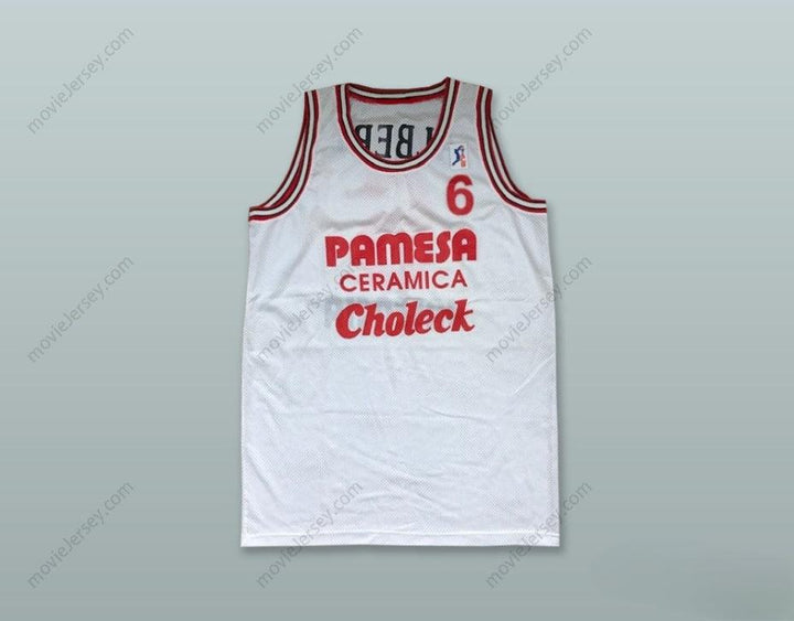 CUSTOM ANY Name Number ALBERT 6 PAMESA VALENCIA WHITE BASKETBALL JERSEY Top Stitched S-6XL