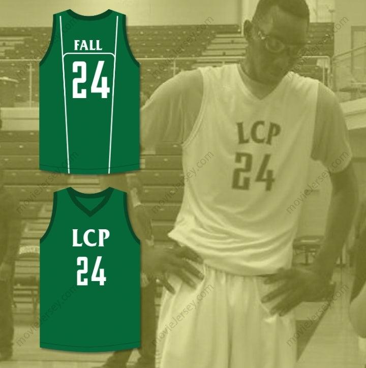 CUSTOM ANY Name Number TACKO FALL 24 LIBERTY CHRISTIAN PREP LIONS GREEN BASKETBALL JERSEY 2 Top Stitched S-6XL