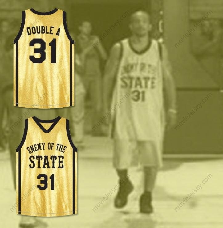 CUSTOM ANY Name Number JASON MARTIN DOUBLE A 31 ENEMY OF THE STATE BASKETBALL JERSEY CROSSOVER Top Stitched S-6XL