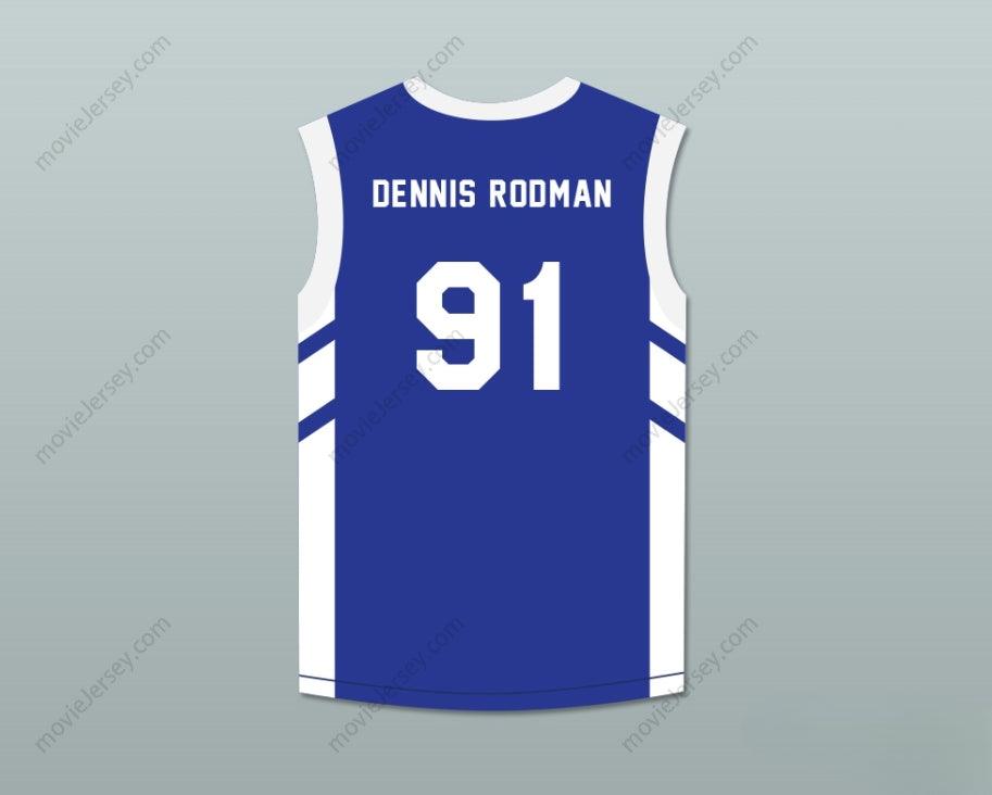 CUSTOM ANY Name Number DENNIS RODMAN 91 BLUE BASKETBALL JERSEY DENNIS RODMAN'S BIG BANG IN PYONGYANG Top Stitched S-6XL