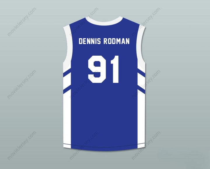 CUSTOM ANY Name Number DENNIS RODMAN 91 BLUE BASKETBALL JERSEY DENNIS RODMAN'S BIG BANG IN PYONGYANG Top Stitched S-6XL