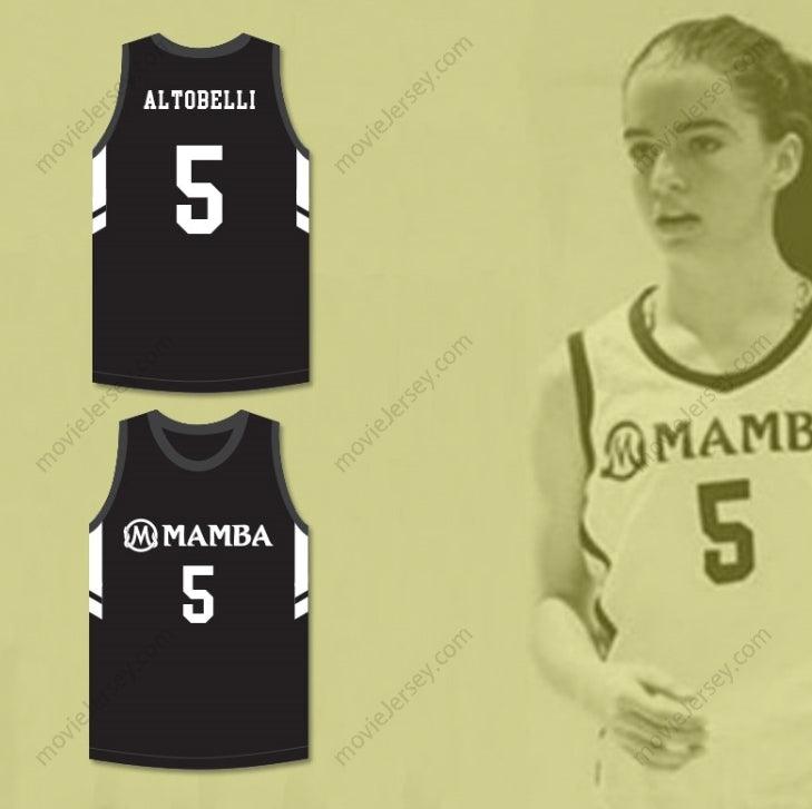 CUSTOM ANY Name Number ALYSSA ALTOBELLI 5 MAMBA BALLERS BLACK BASKETBALL JERSEY VERSION 3 Top Stitched S-6XL