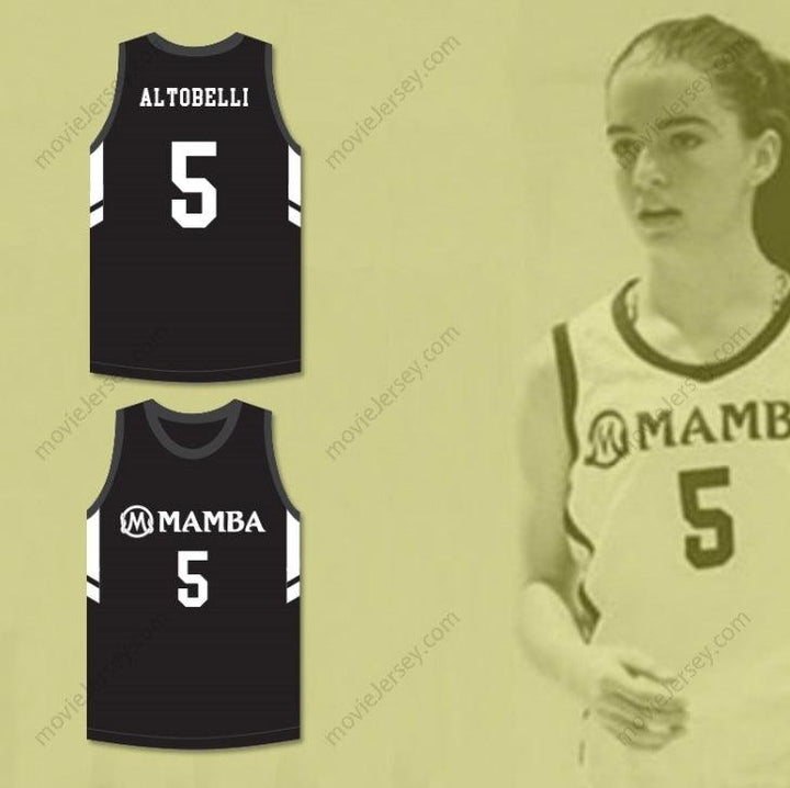 CUSTOM ANY Name Number ALYSSA ALTOBELLI 5 MAMBA BALLERS BLACK BASKETBALL JERSEY VERSION 3 Top Stitched S-6XL