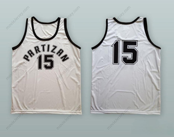 CUSTOM ANY Name Number DRAZEN DALIPAGIC 15 KK PARTIZAN BELGRADE WHITE BASKETBALL JERSEY Top Stitched S-6XL
