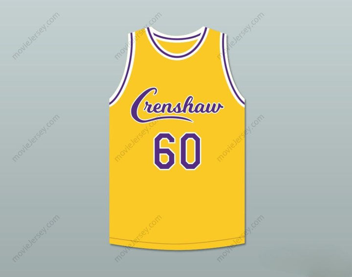 CUSTOM ANY Name Number NIPSEY HUSSLE 60 CRENSHAW YELLOW BASKETBALL JERSEY 1 Top Stitched S-6XL