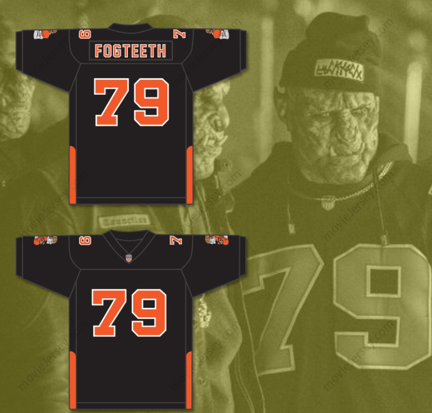 CUSTOM ANY Name Number Orc Fogteeth 79 Black Football Jersey with PatchesTop Stitched S-6XL