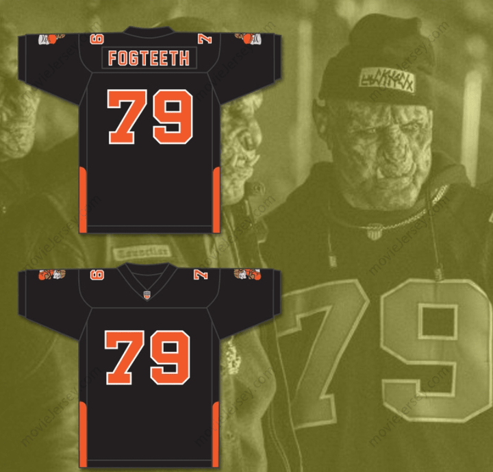 CUSTOM ANY Name Number Orc Fogteeth 79 Black Football Jersey with PatchesTop Stitched S-6XL